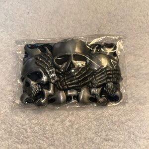 Wild Designs 4” X 2.5” Metal Belt Buckle Skulls